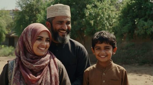 small muslim family